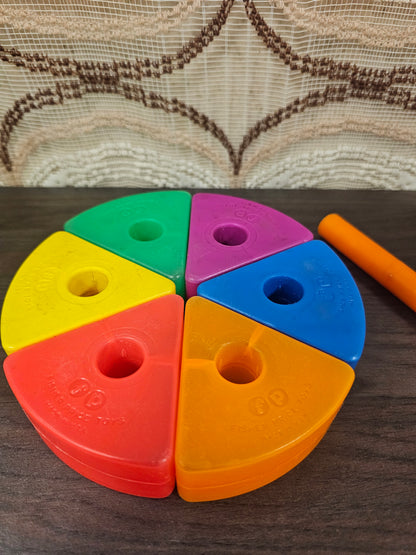Vintage Fisher-Price gekleurde stapelblokken – jaren 70 speelgoed