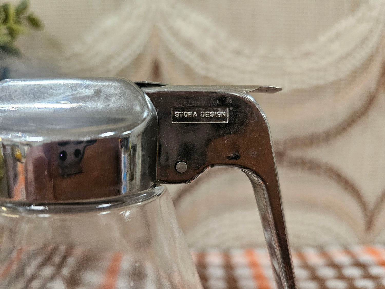 Vintage Stoha glazen suikerstrooier met metalen schuif