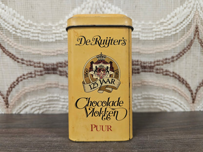 Vintage De Ruijter blik chocoladevlokken puur