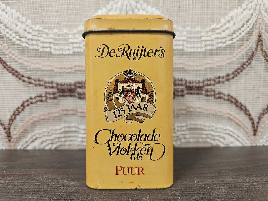 Vintage De Ruijter blik chocoladevlokken puur