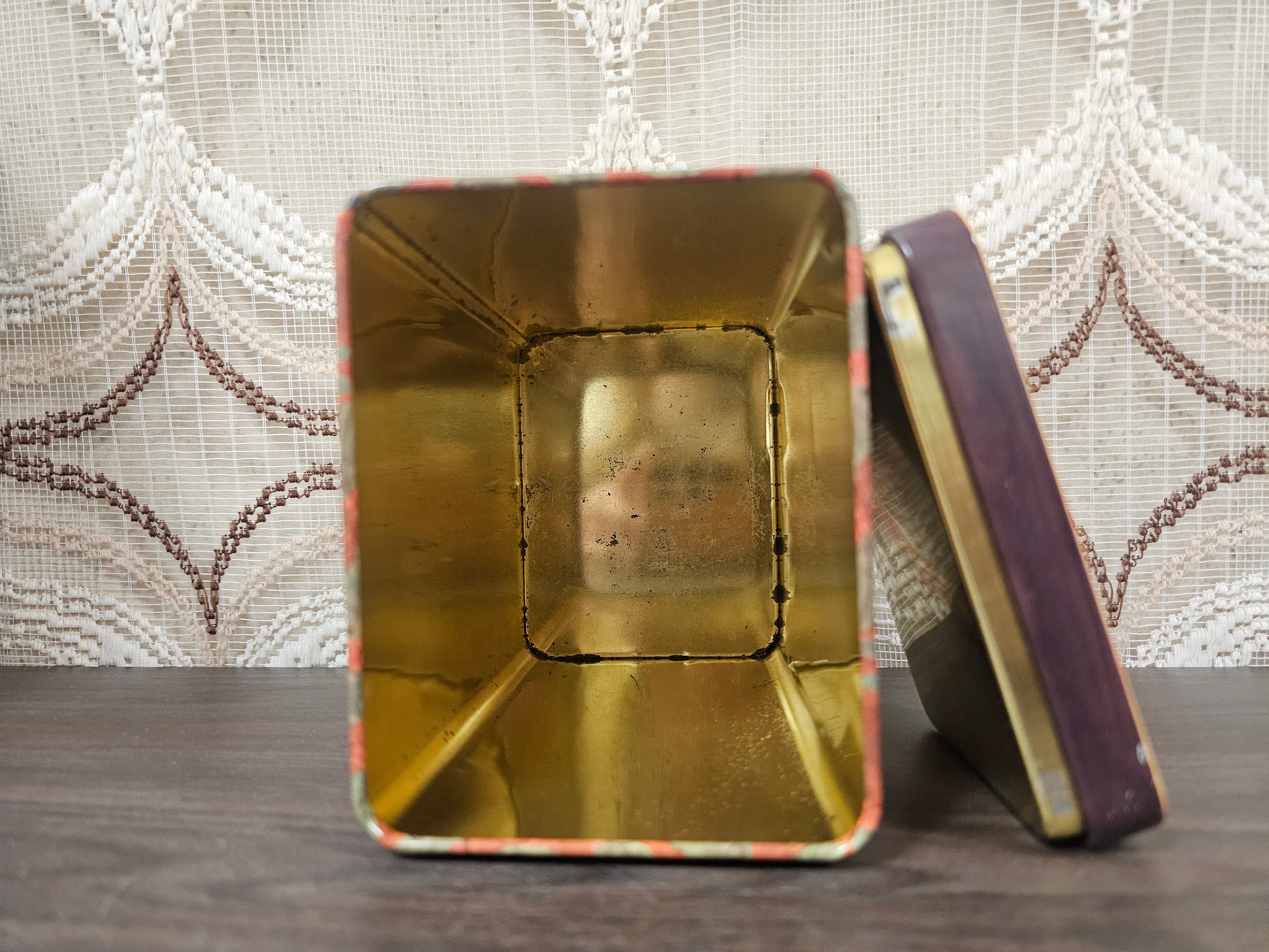 Vintage Douwe Egberts koffieblik met illustraties