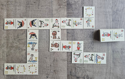 Clipper Dolle dieren domino vintage spel
