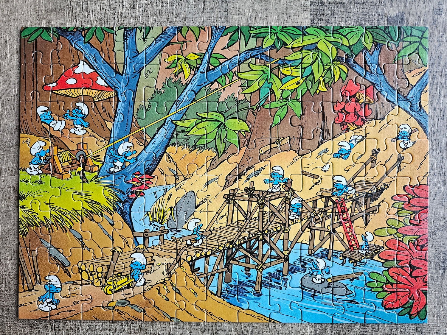 Ravensburger smurfen puzzel de bouw van de brug