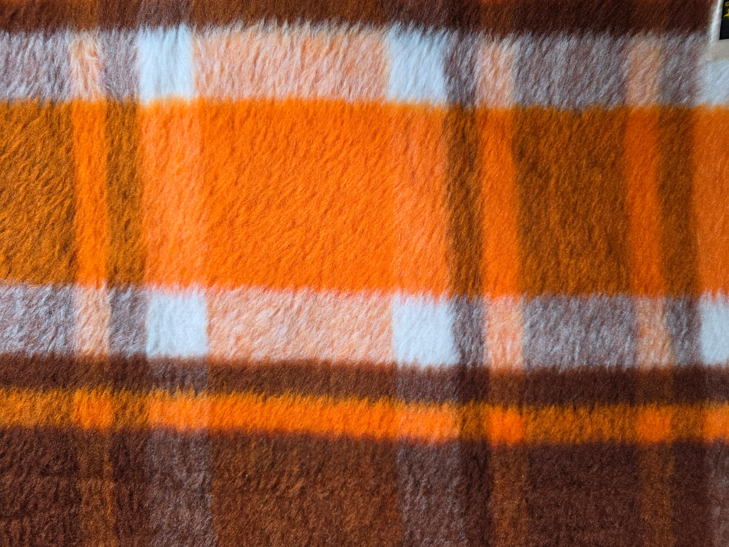 Vintage Didas deken oranje ruit 220x145 cm
