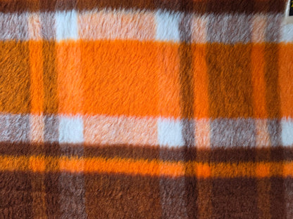 Vintage Didas deken oranje ruit 220x145 cm