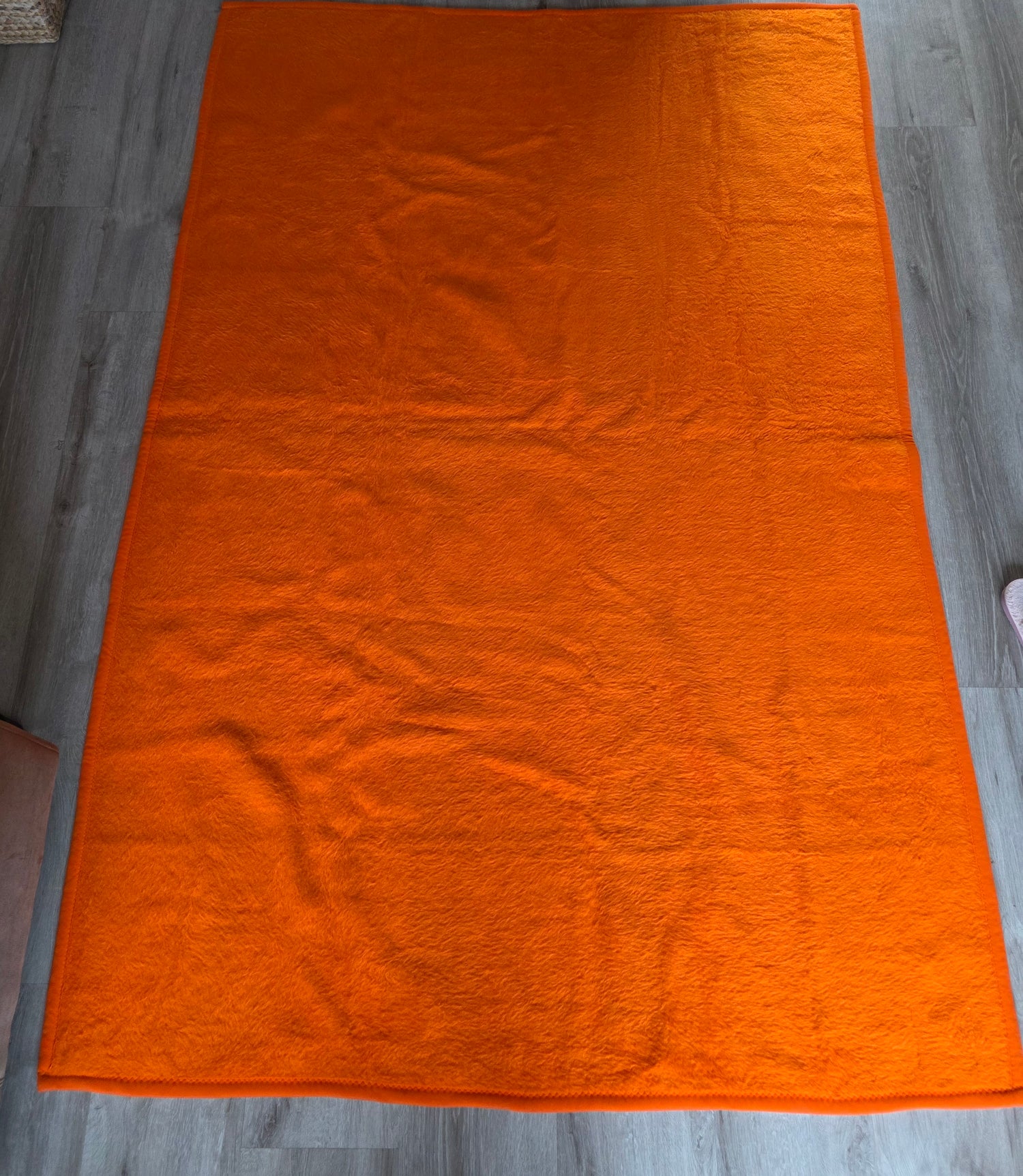 Vintage Didas deken oranje ruit 220x145 cm
