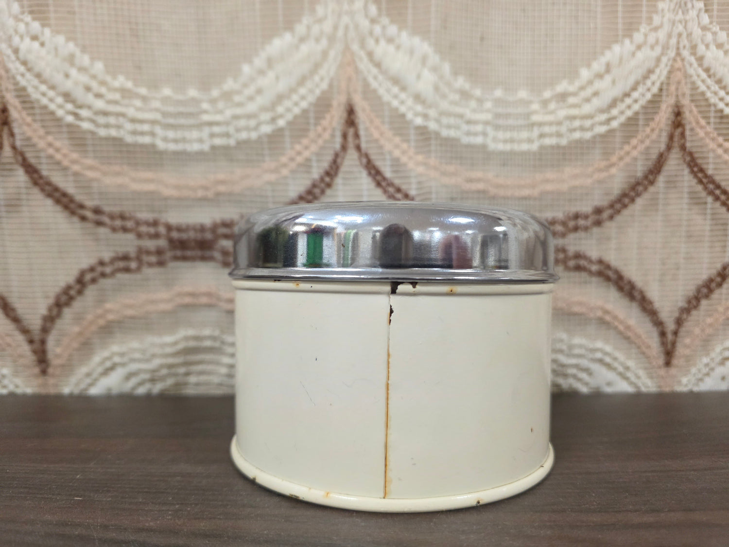Brabantia theeblik crème – vintage met opschrift thee