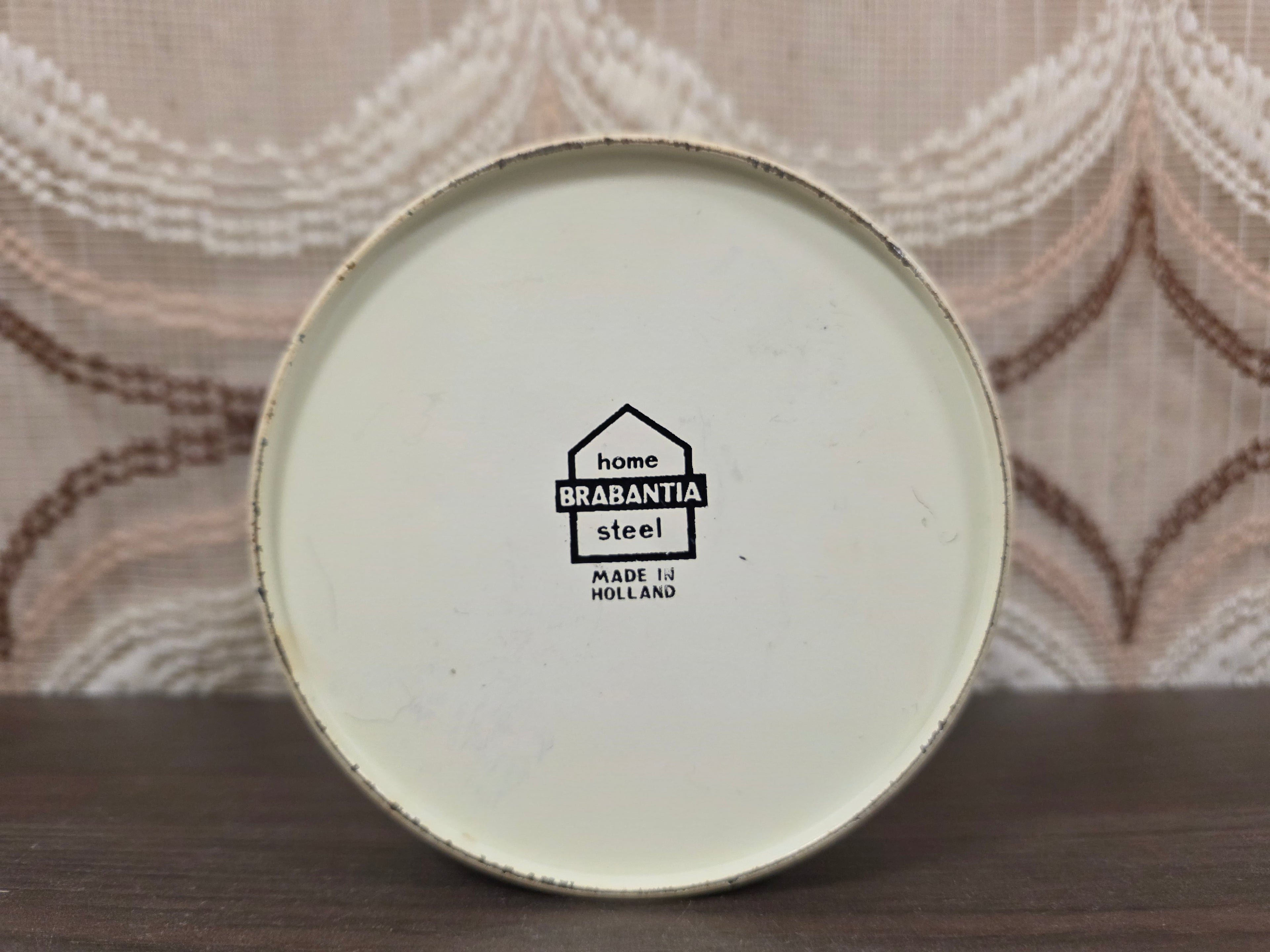 Brabantia theeblik crème – vintage met opschrift thee