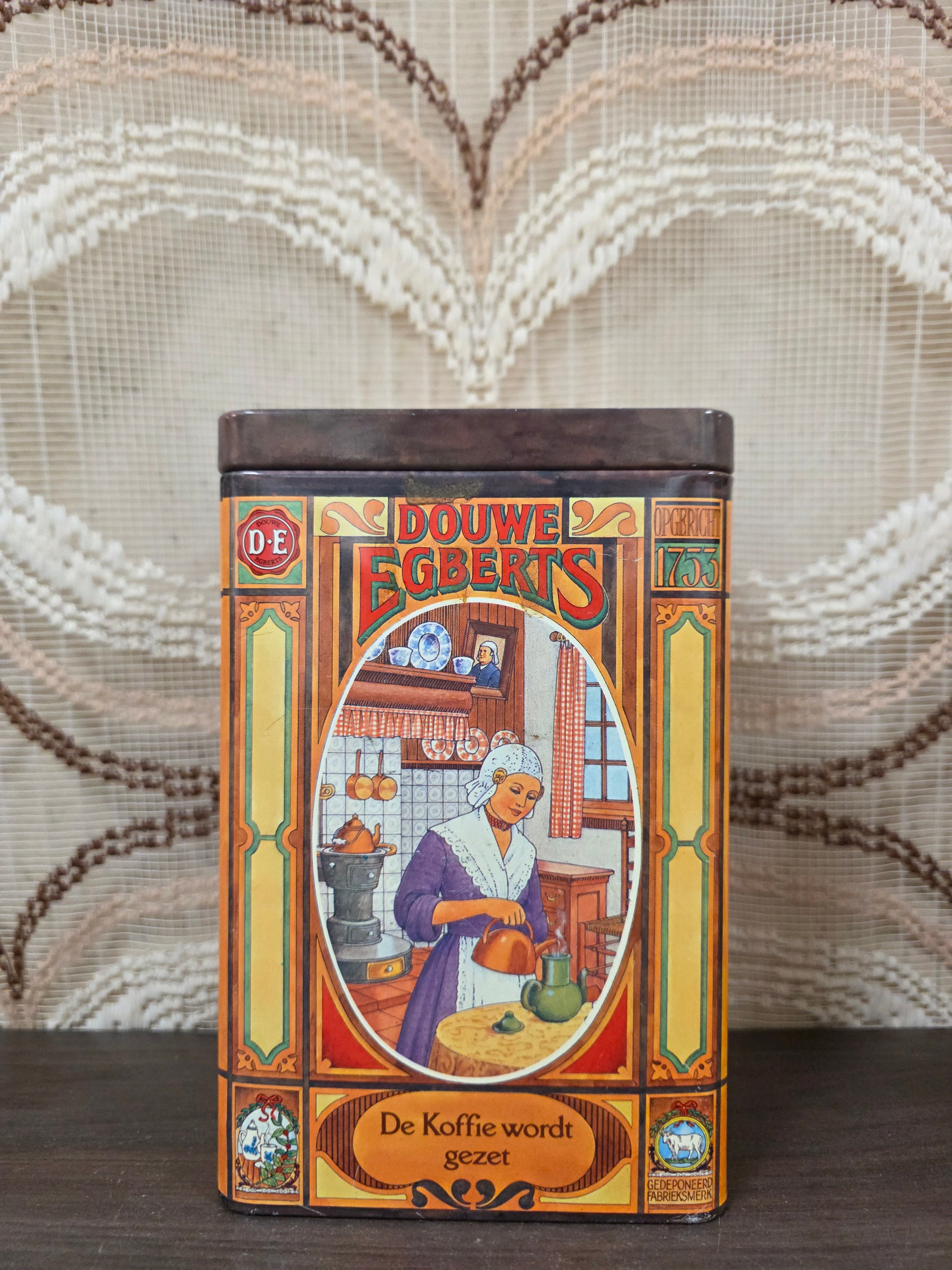 Vintage Douwe Egberts koffieblik bewaarbus voor koffie