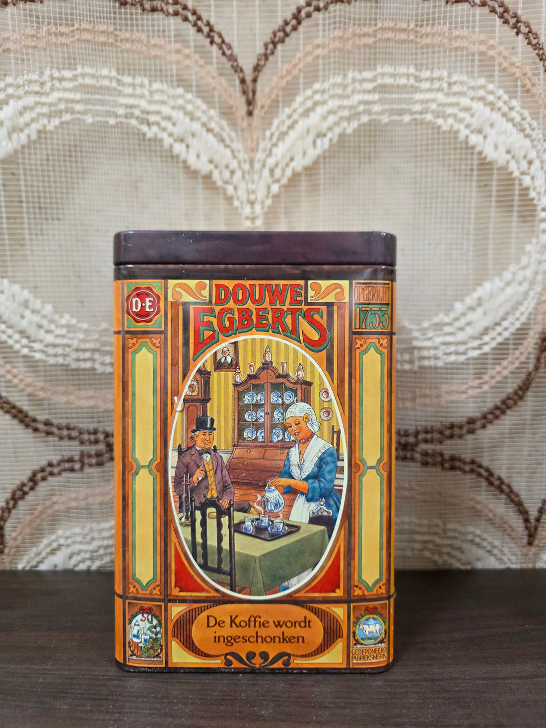 Vintage Douwe Egberts koffieblik bewaarbus voor koffie