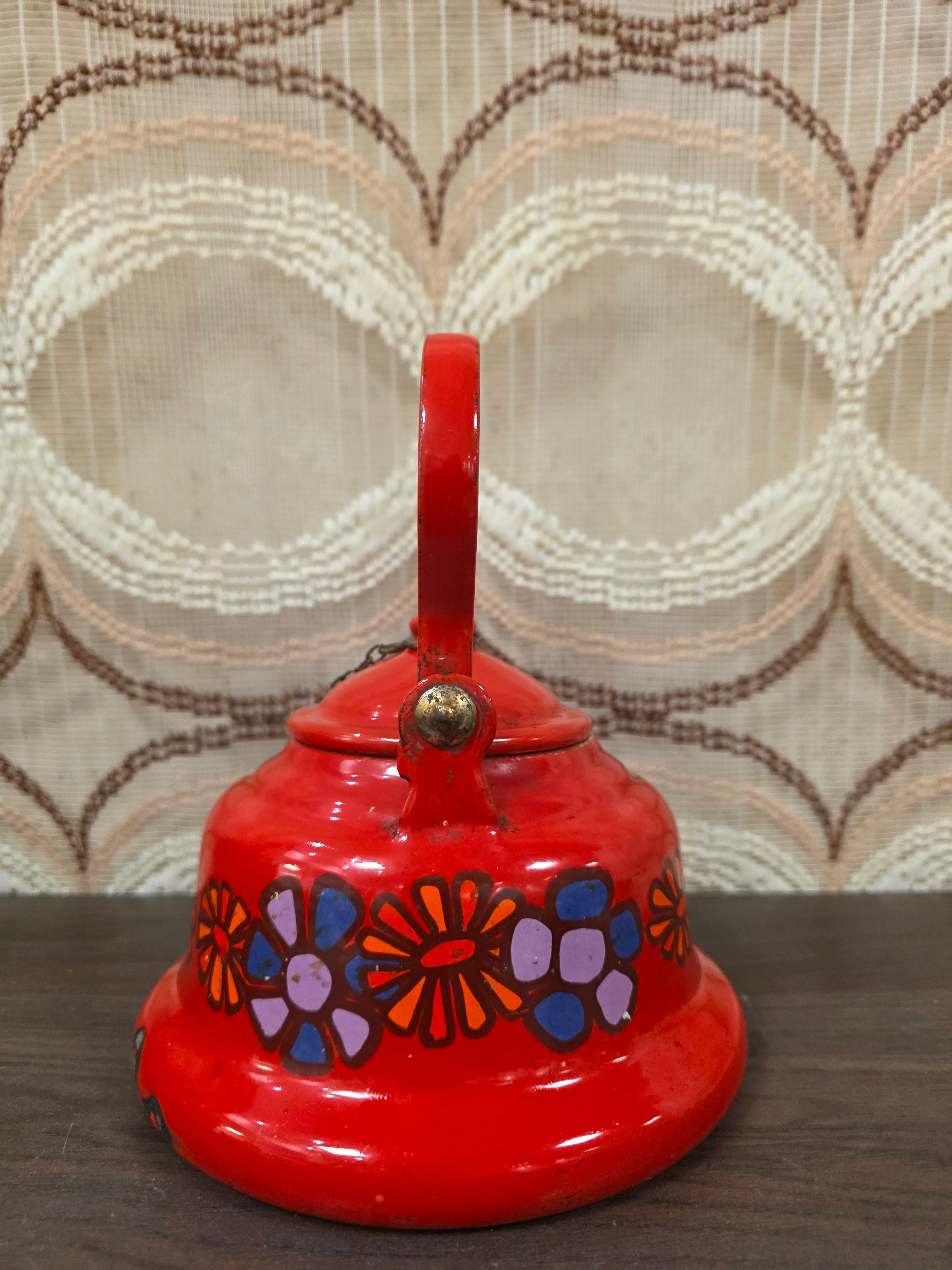 Brabantia Diane theepot rood met bloemen