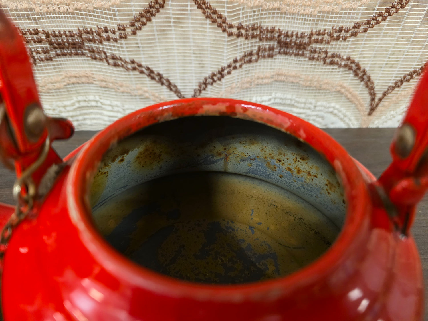 Brabantia Diane theepot rood met bloemen