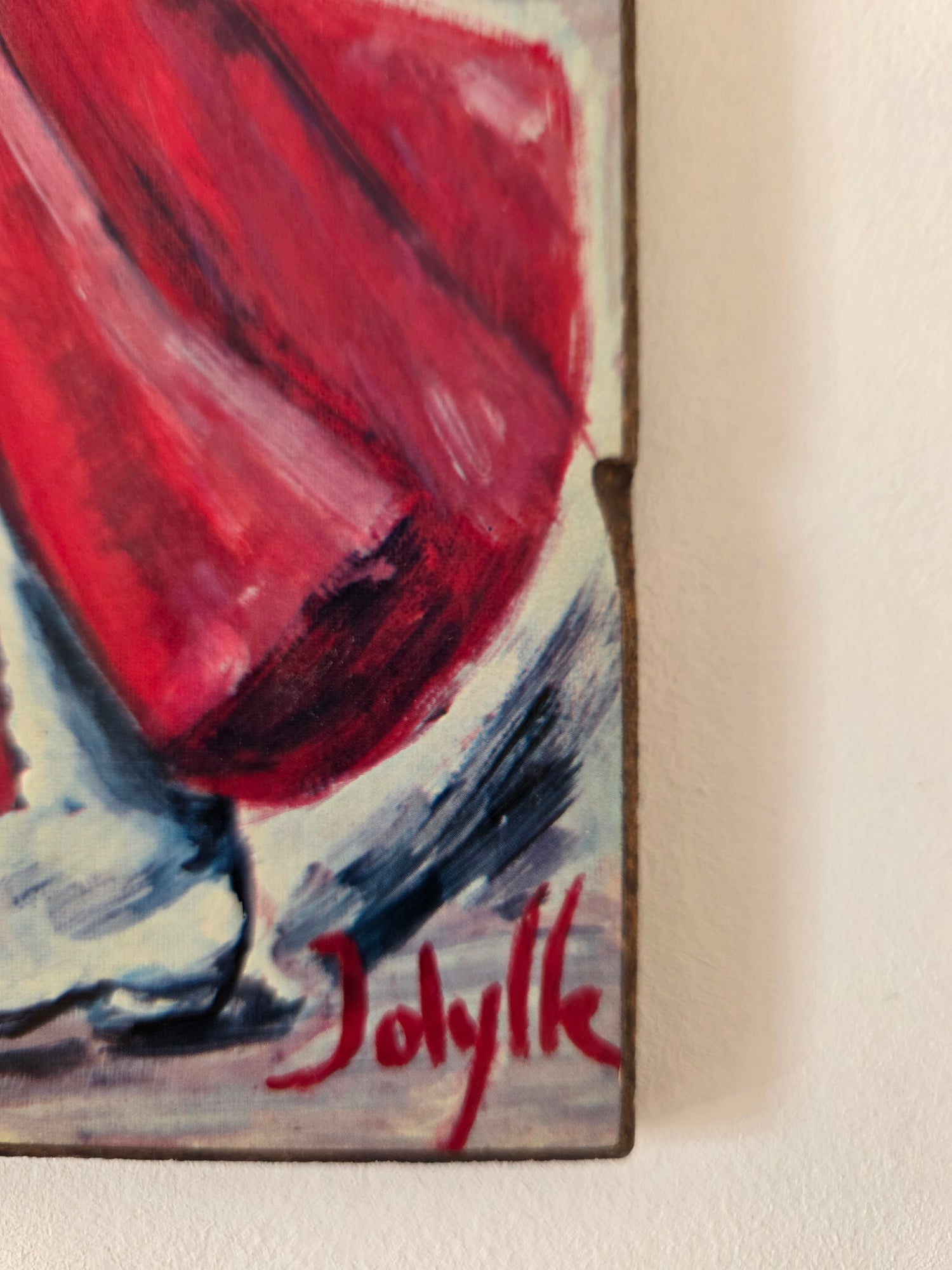 Vintage wanddecoratie Jolylle – meisje met rode jas