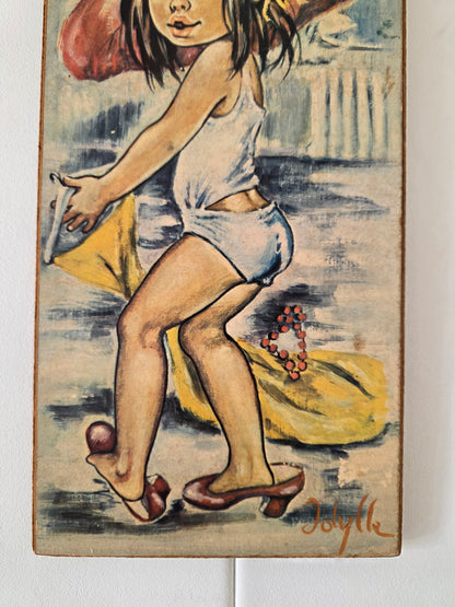 Wanddecoratie Jolylle – meisje met hoed en hakken
