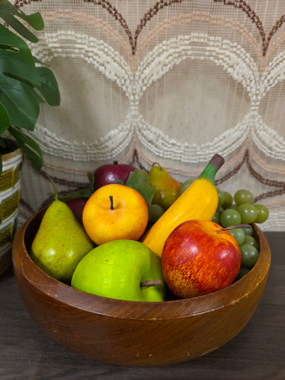 Vintage houten schaal rond 25 cm