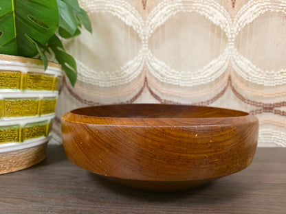 Vintage houten schaal rond 25 cm
