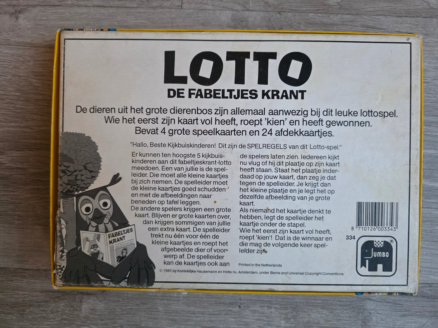 Lotto Fabeltjeskrant Jumbo 1985 vintage gezelschapsspel