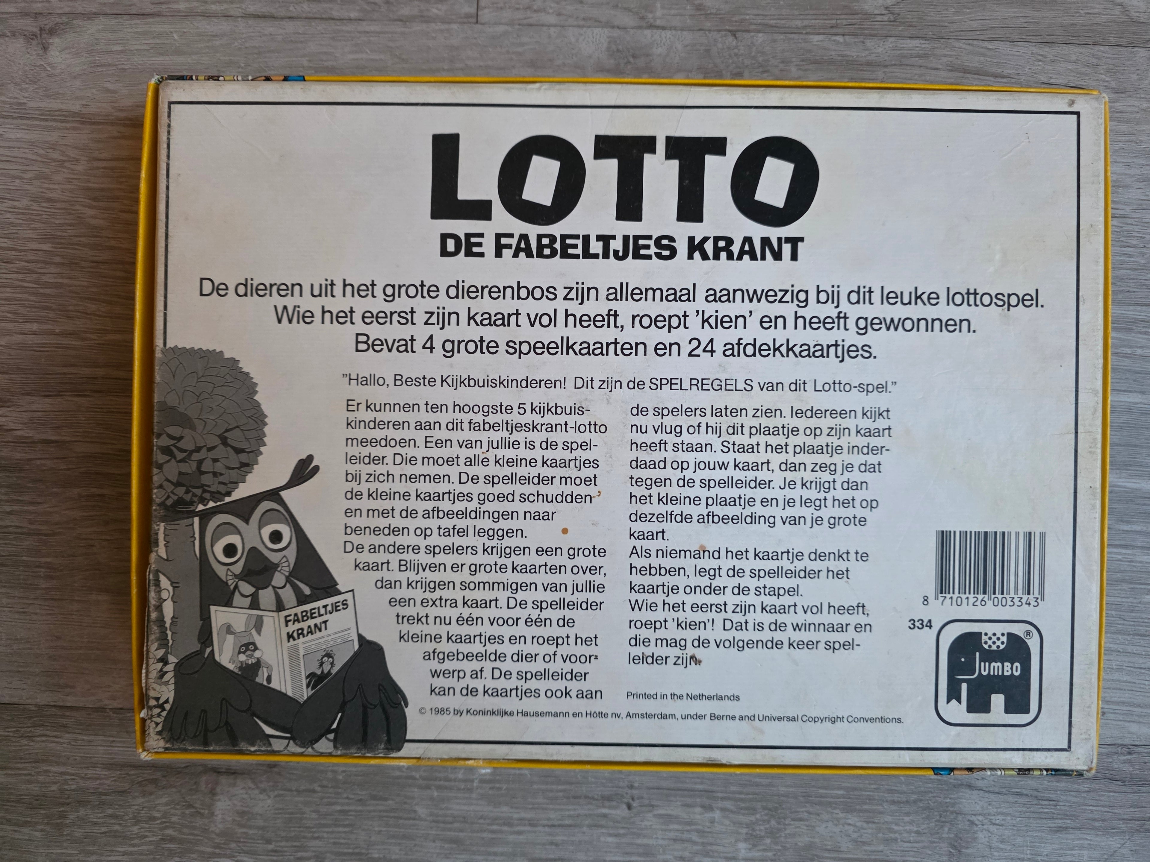 Lotto Fabeltjeskrant Jumbo 1985 vintage gezelschapsspel