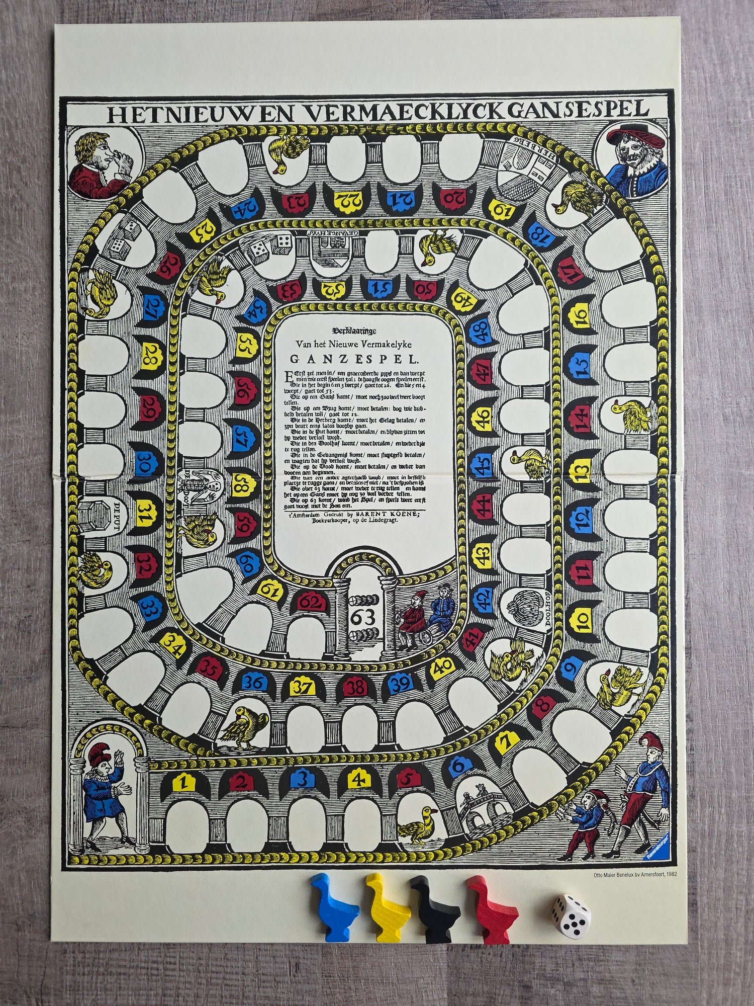 Het Nieuw en Vermaecklyck Gansespel Ravensburger 1982