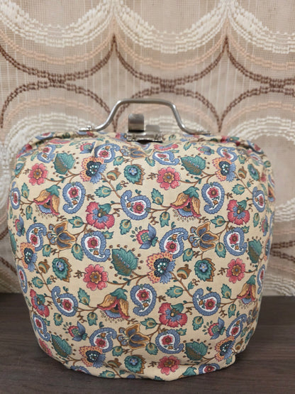 Douwe Egberts theebeurs bloemenprint met knip