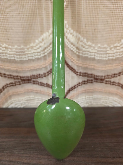Emaille reseda groene lepel