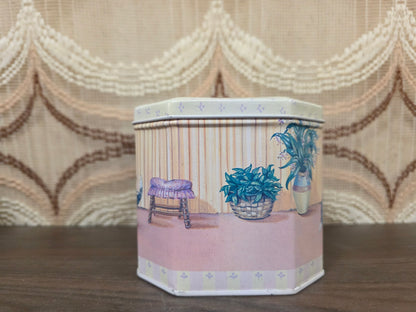 Vintage blik met katten illustraties