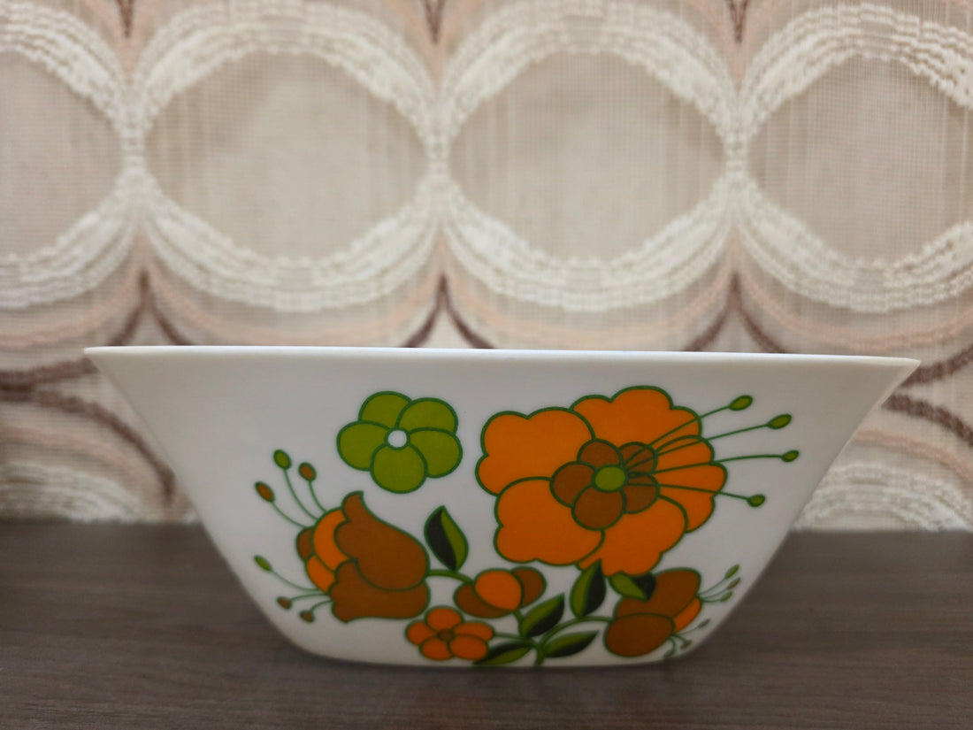Tefal melamine schaal jaren ’70 – vintage saladeschaal met bloemenprint