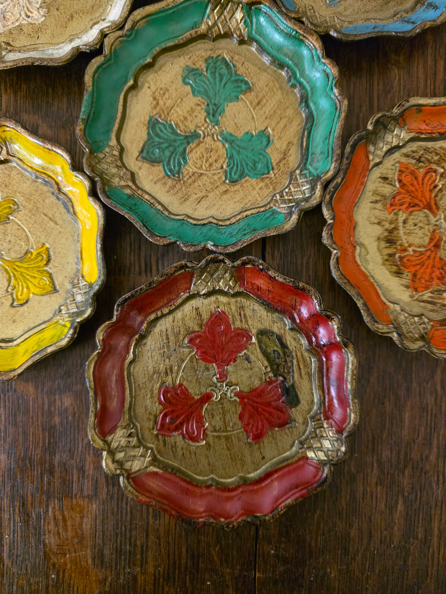 Florentijnse vintage houten onderzetters