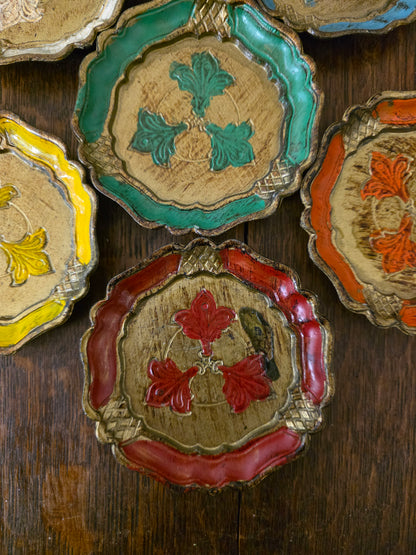 Florentijnse vintage houten onderzetters