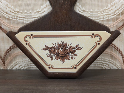 Emsa koffiefilter houder bruin houtlook bloemen