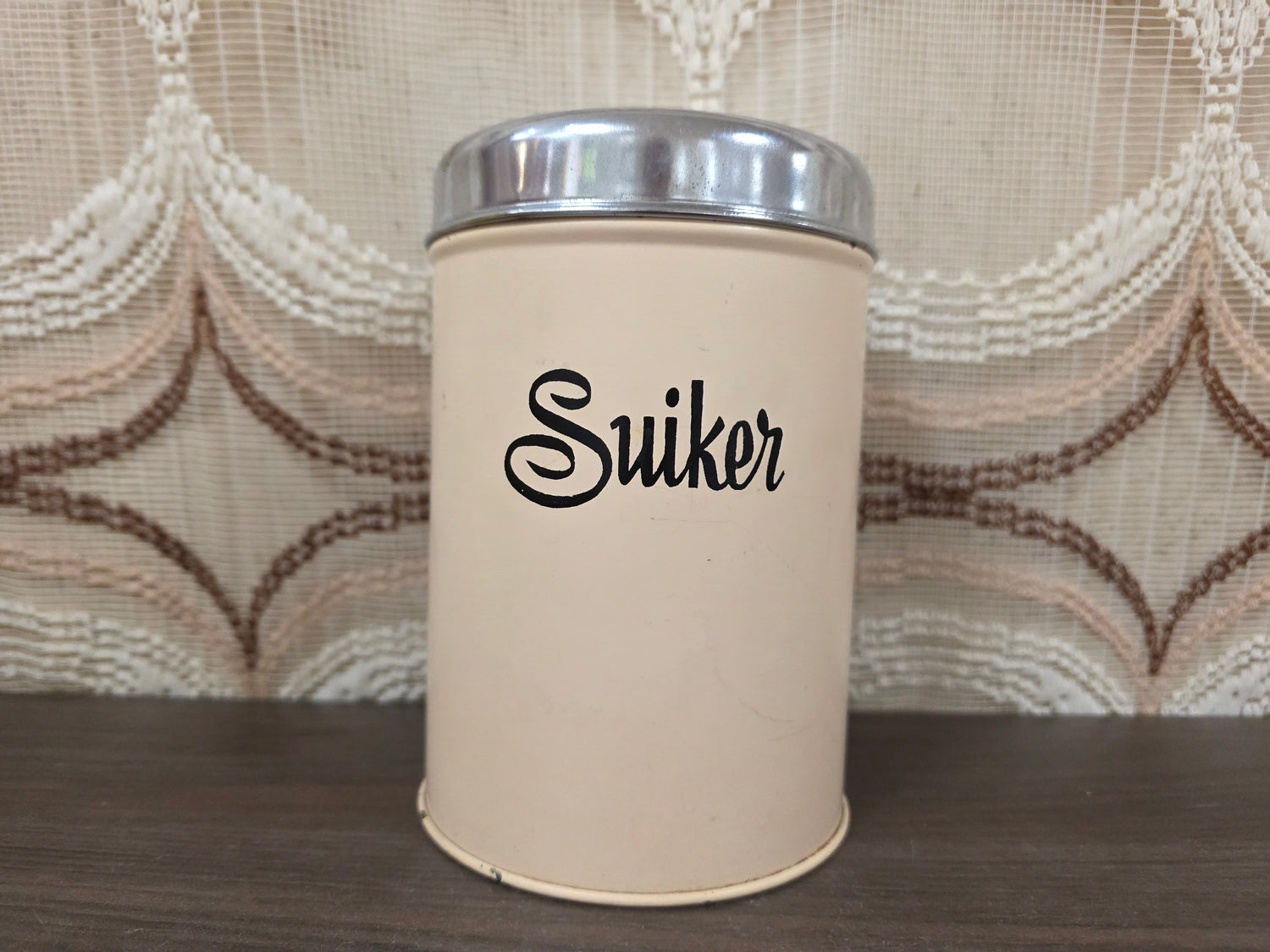 Brabantia suikerblik vintage jaren ’70 crèmekleurig