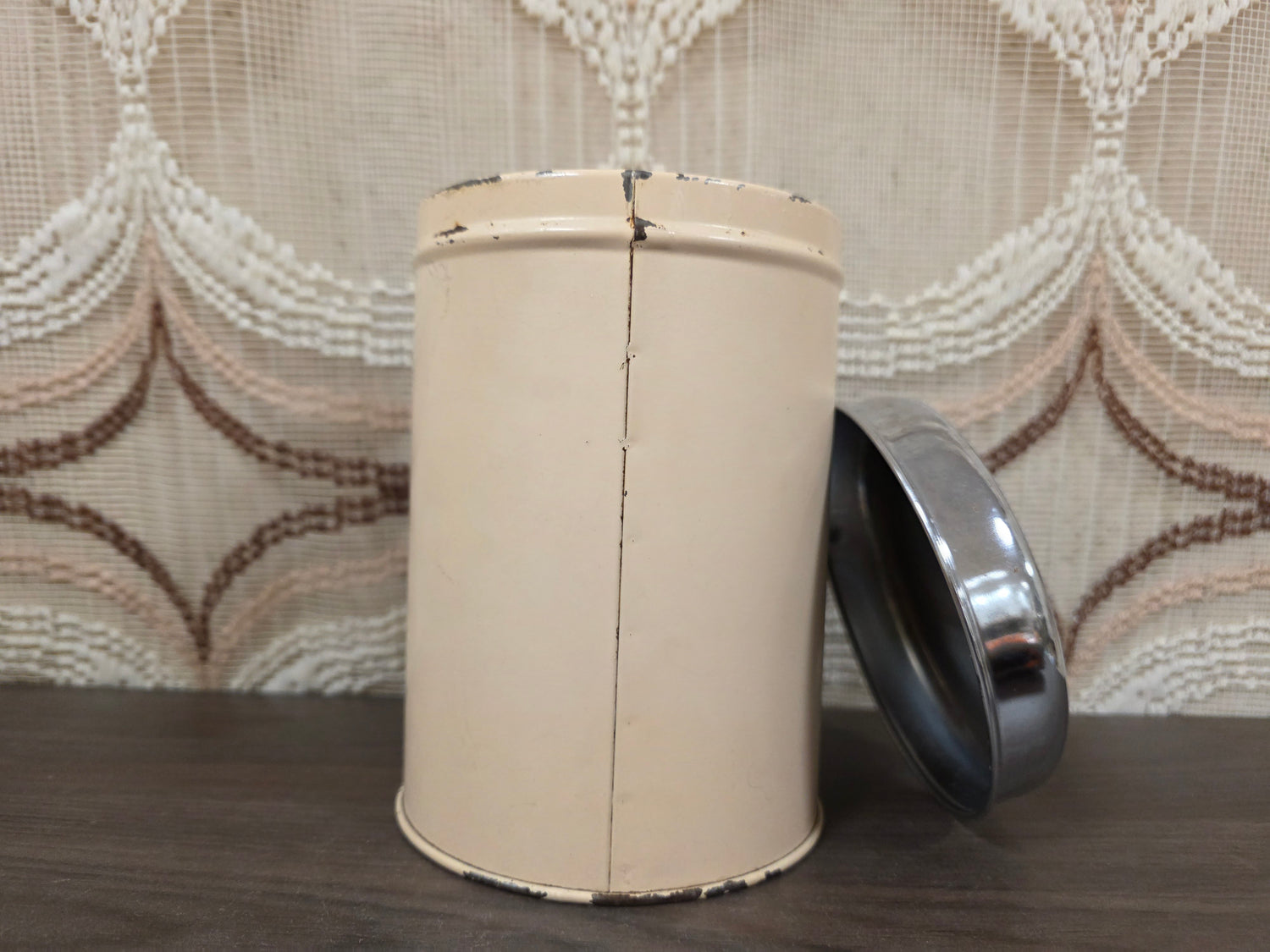 Brabantia suikerblik vintage jaren ’70 crèmekleurig