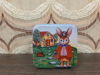 Paasblik met paashaasjes 12 x 8,5 x 8,5 cm