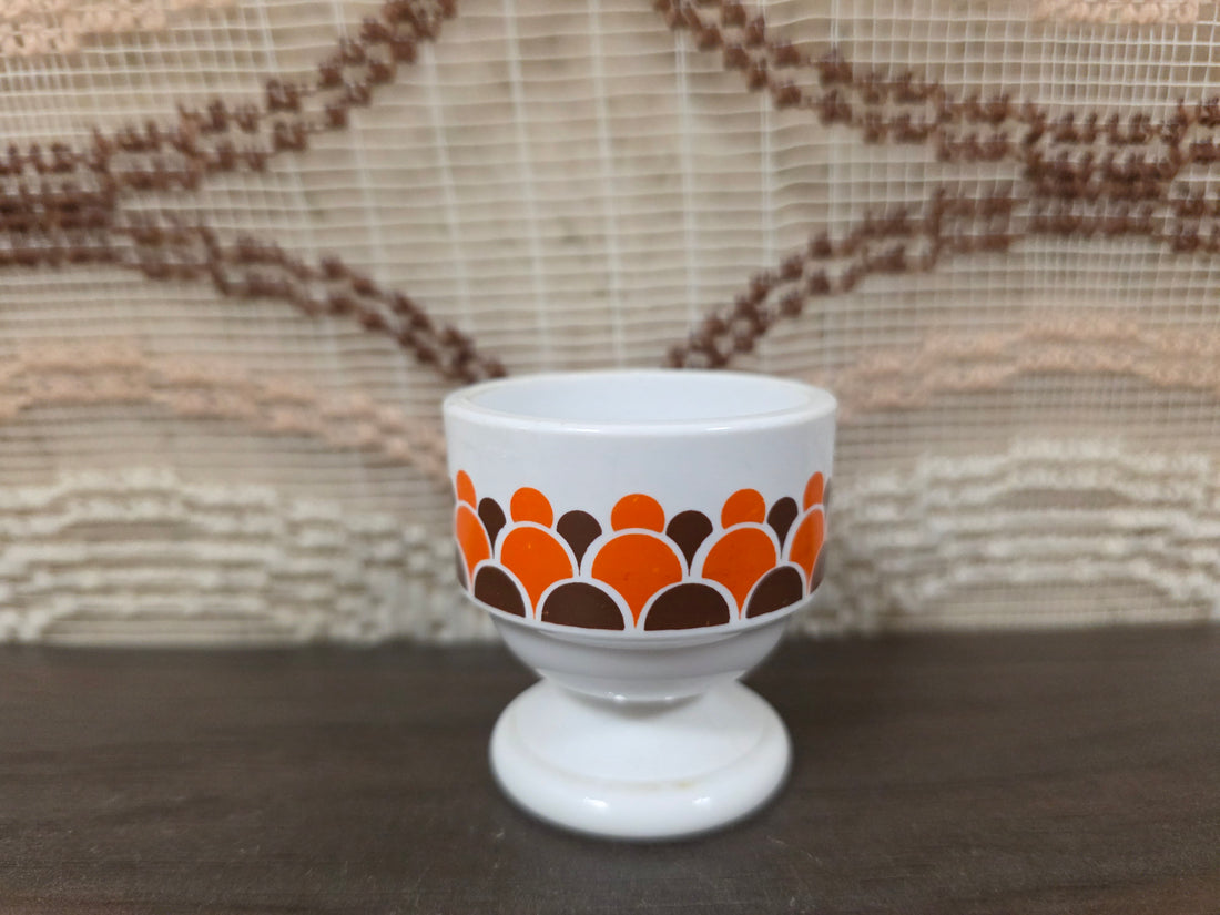 Emsa eierdop oranje bruin jaren 70