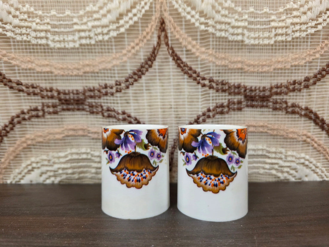 Eierdop set van 2 met bloemenprint