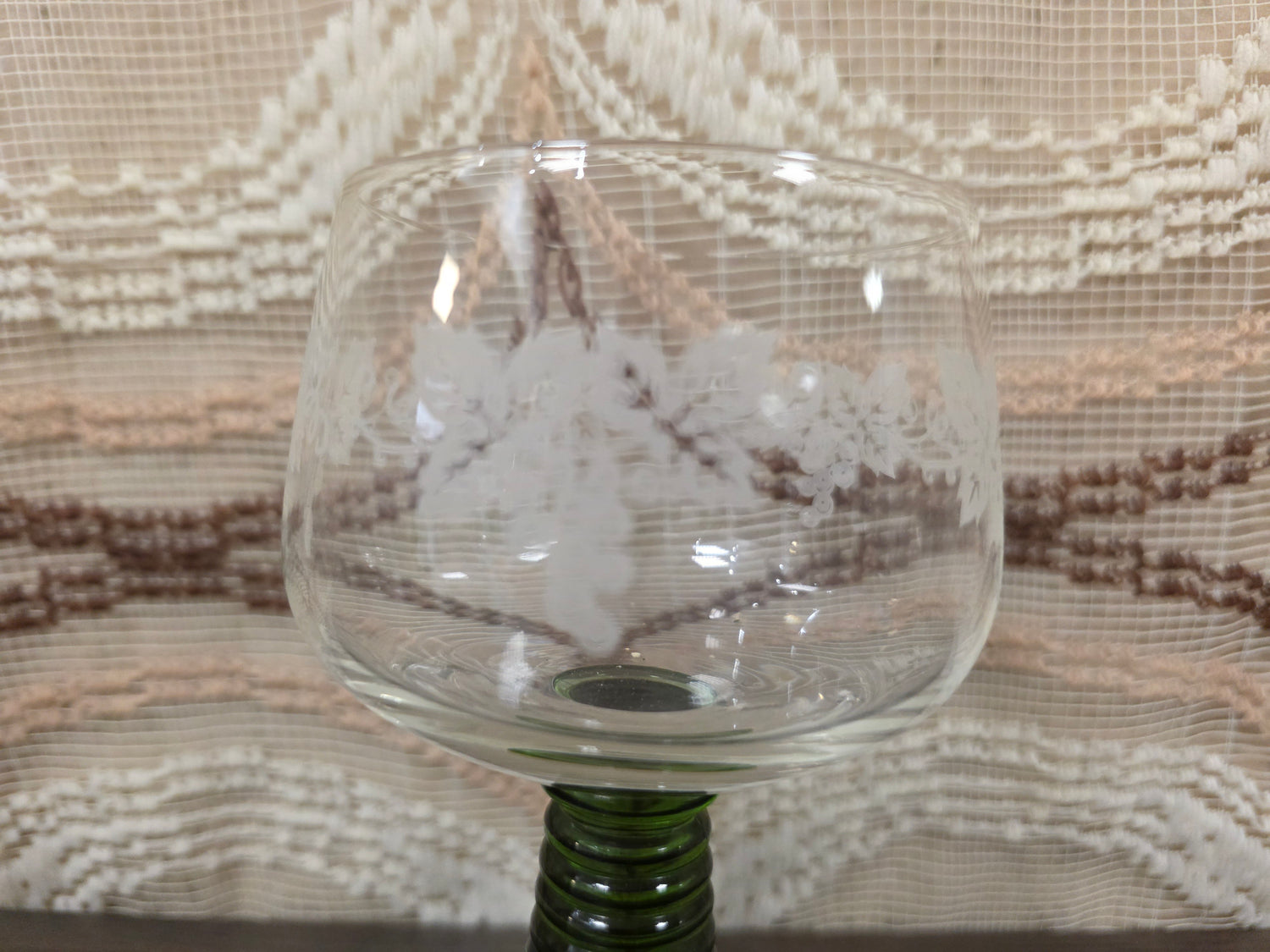 Vintage Roemer Riesling wijnglas met druivenmotief