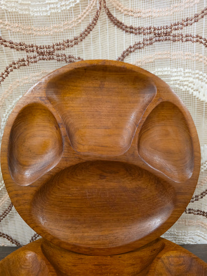 Houten vintage borden met vakverdeling