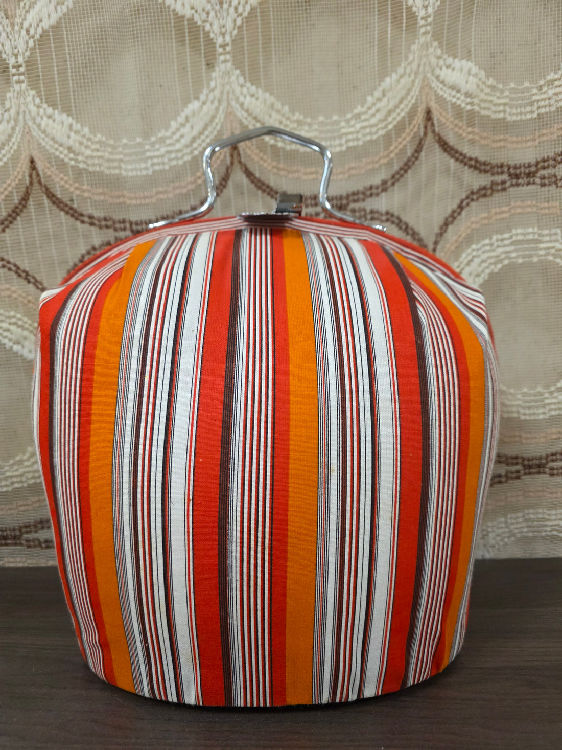 Vintage theebeurs met knip gestreept