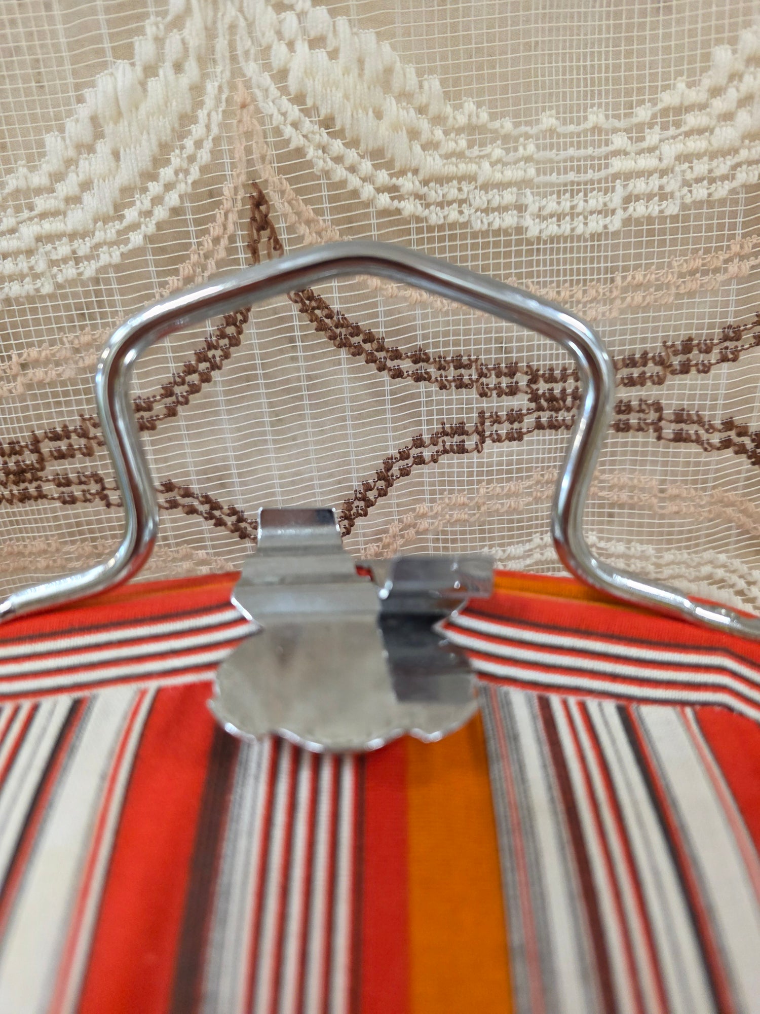 Vintage theebeurs met knip gestreept