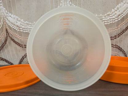 Vintage Tupperware bloemzeef handzeef oranje