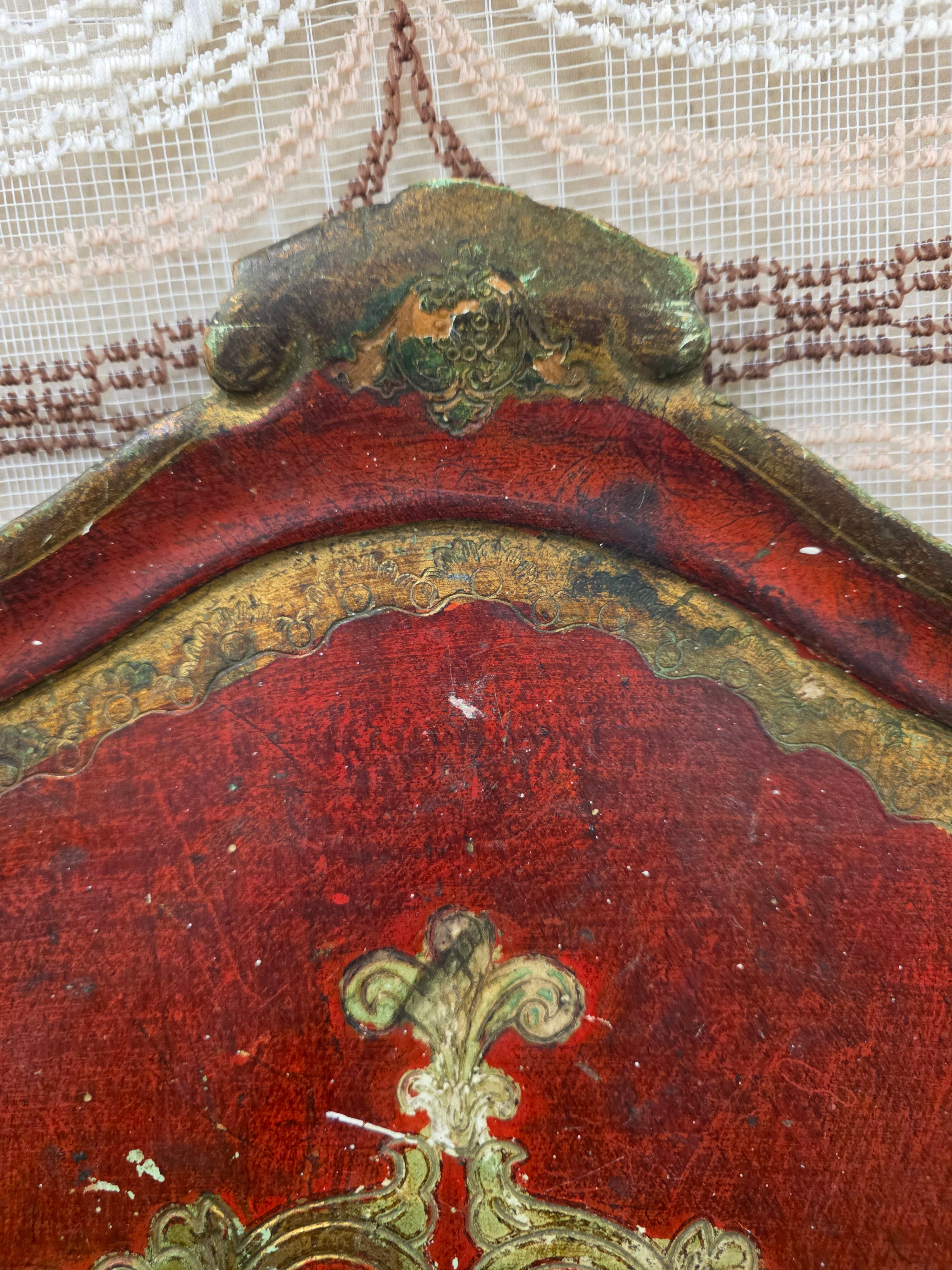 Florentijns dienblad rood goud 57,5 x 38 cm