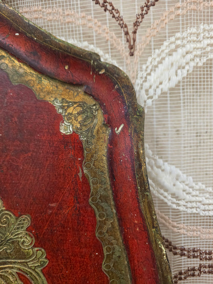 Florentijns dienblad rood goud 57,5 x 38 cm