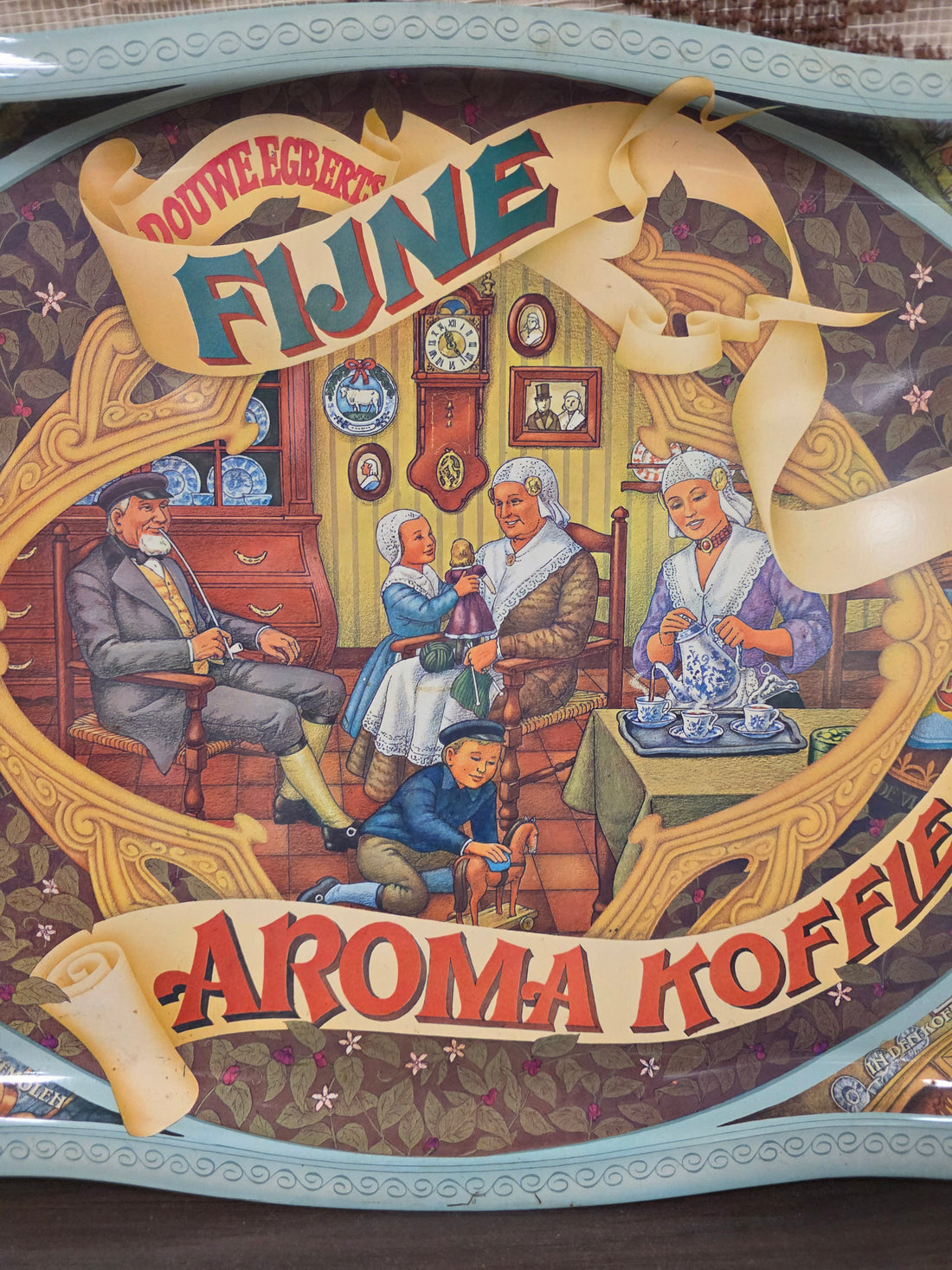 Douwe Egberts metalen dienblad – vintage koffieblad