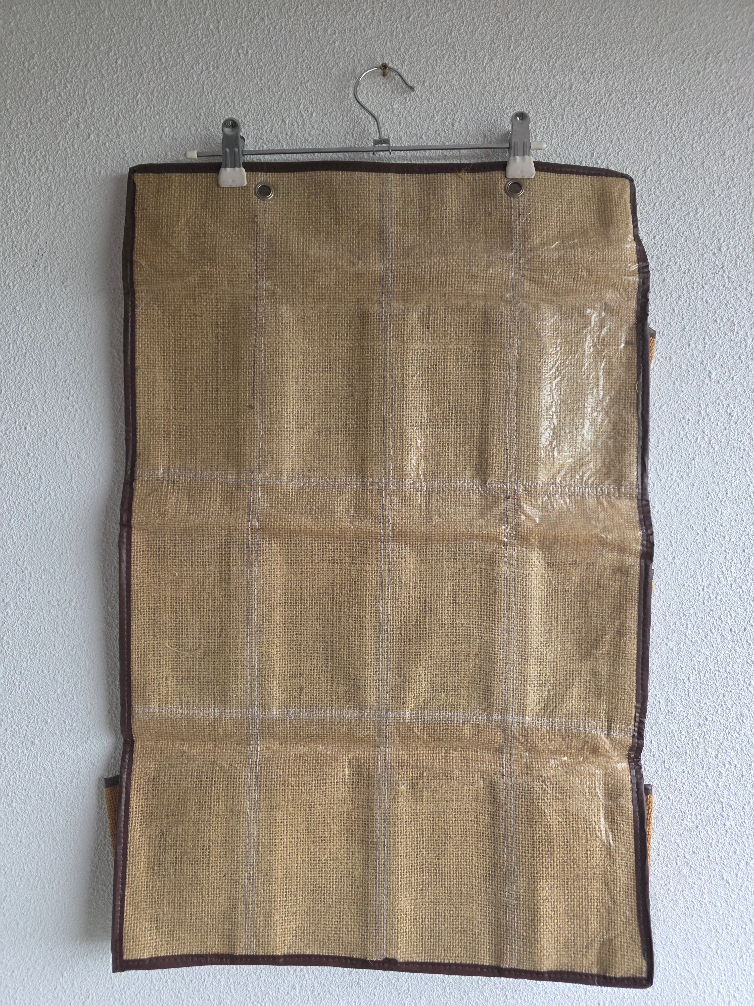 Jute hangende opberger met vakken 67 x 43,5 cm