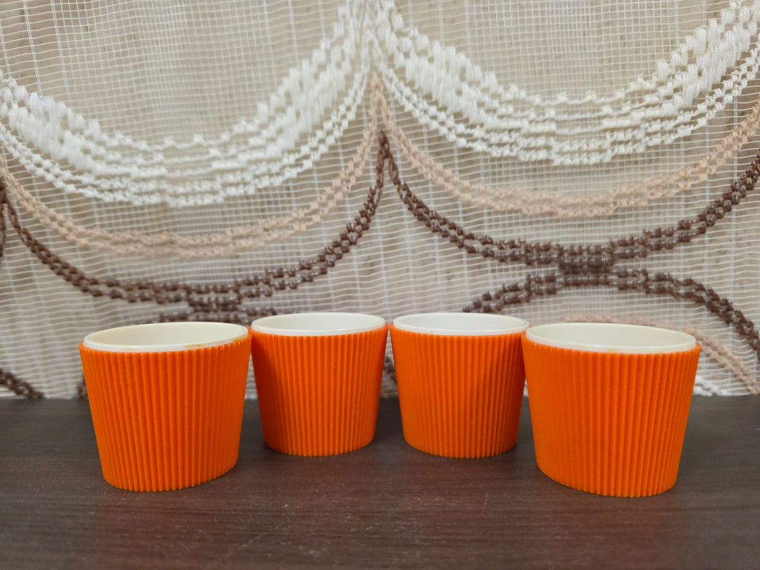Vintage eierdopjes oranje Turkstra