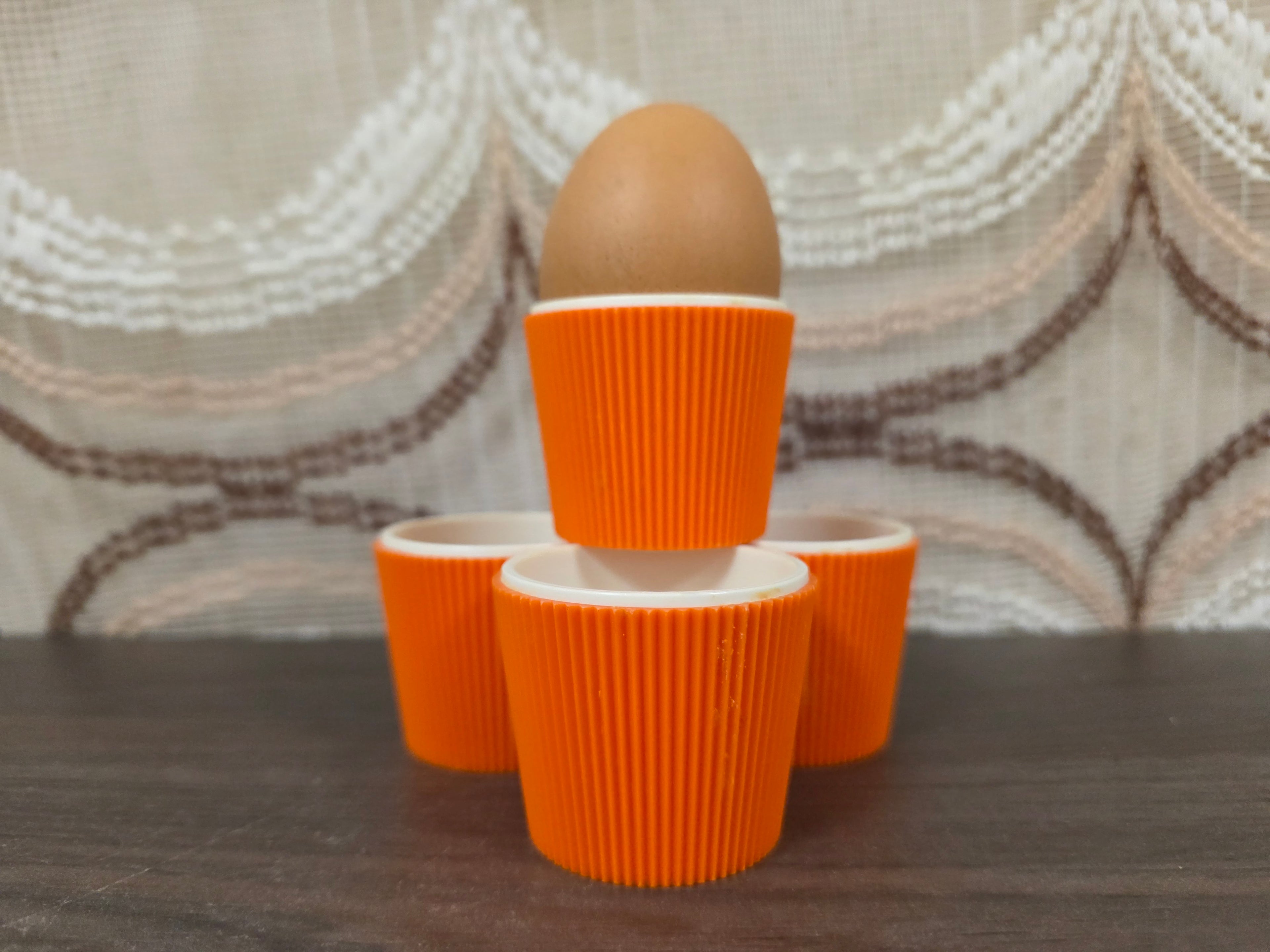 Vintage eierdopjes oranje Turkstra