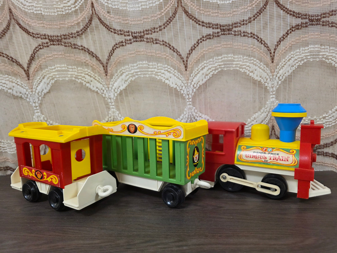 Fisher Price circus trein vintage speelgoed trein