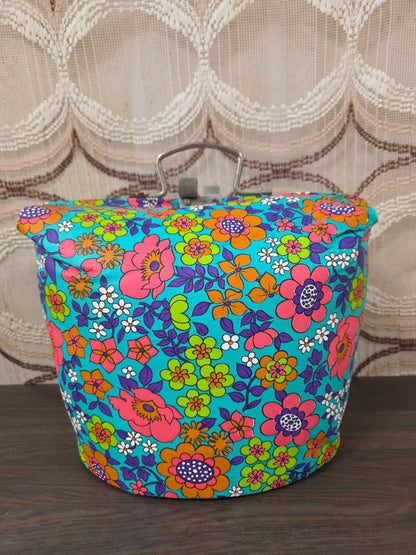 Vintage theebeurs met knip bloemen jaren 70