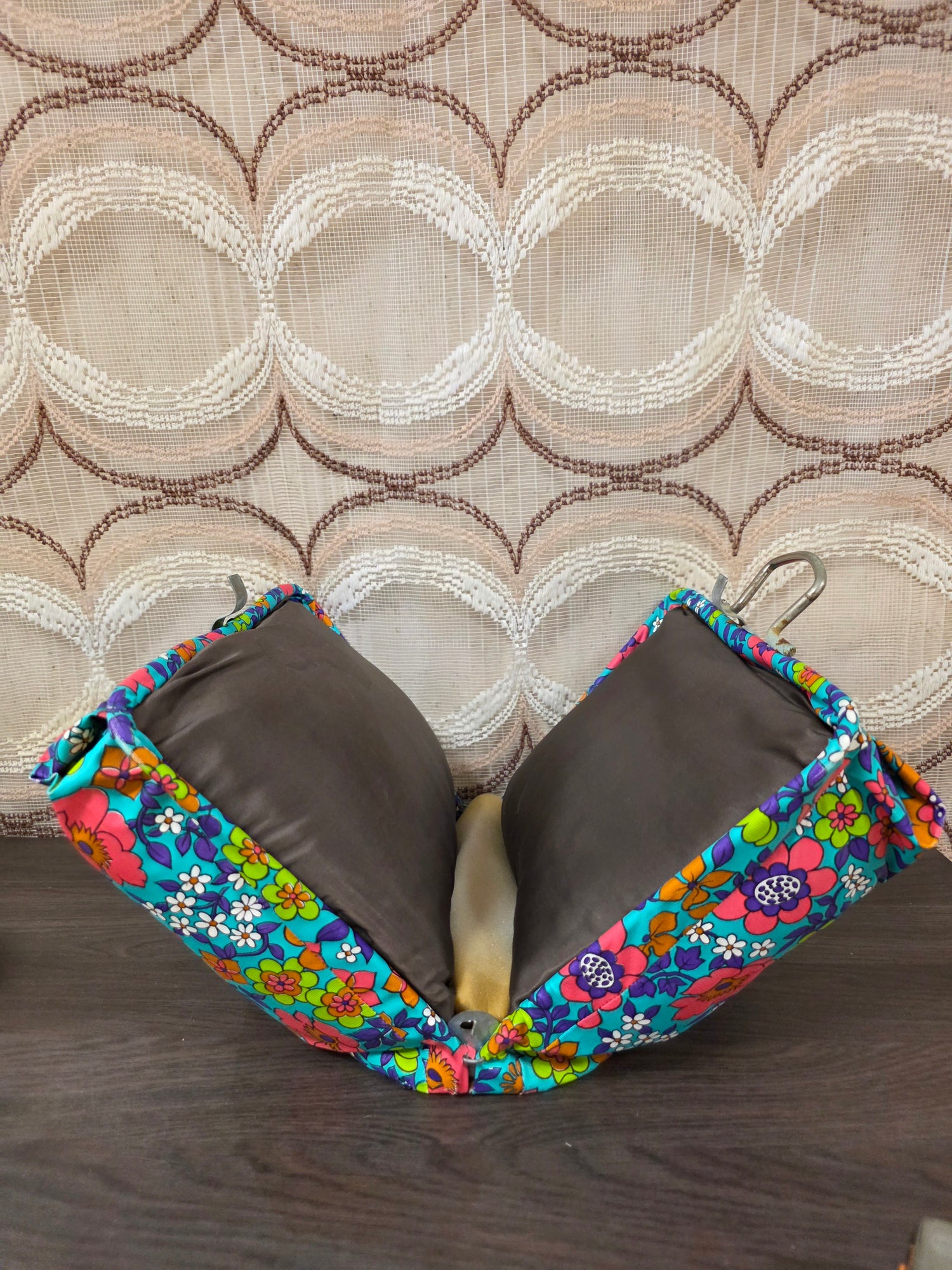 Vintage theebeurs met knip bloemen jaren 70