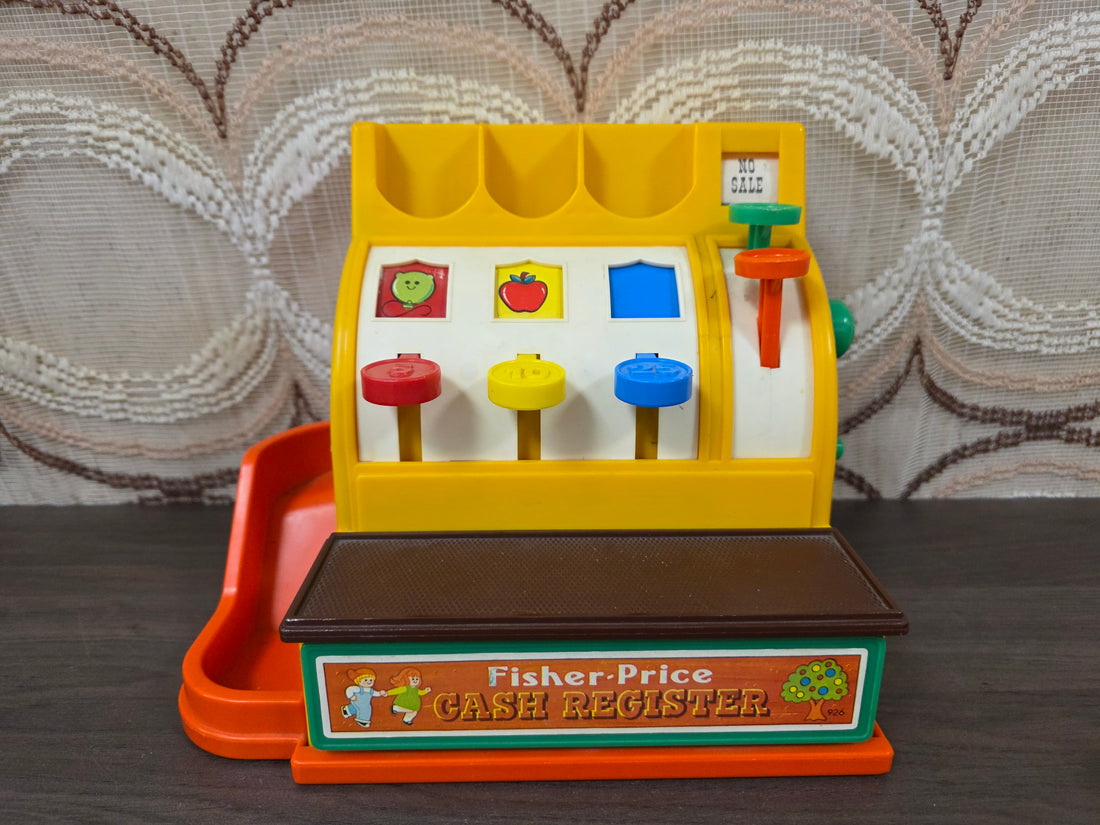 Fisher Price kassa – vintage cash register jaren ’70